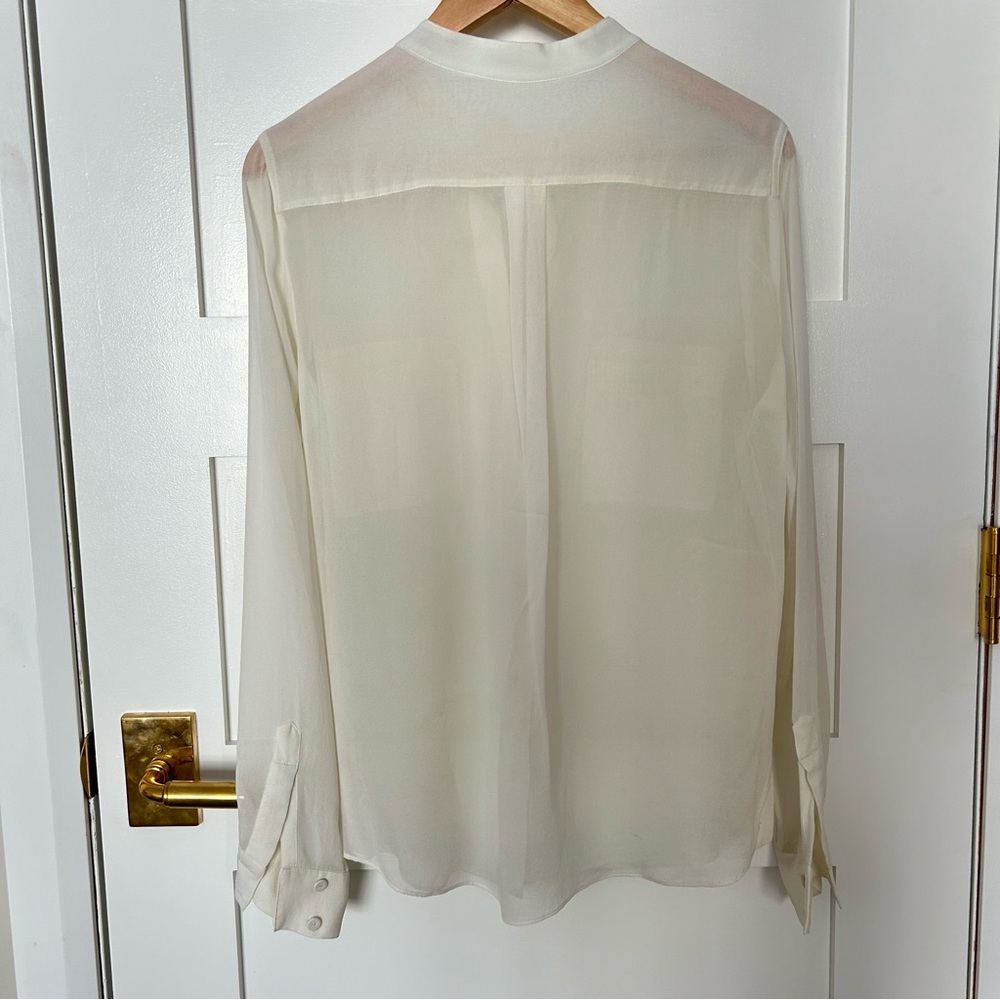 BCBG silk ivory chiffon blouse - Picture 4 of 5
